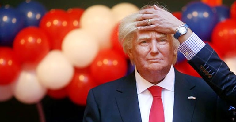 Donald Trump, Patung Lilinnya Rambut Betulan