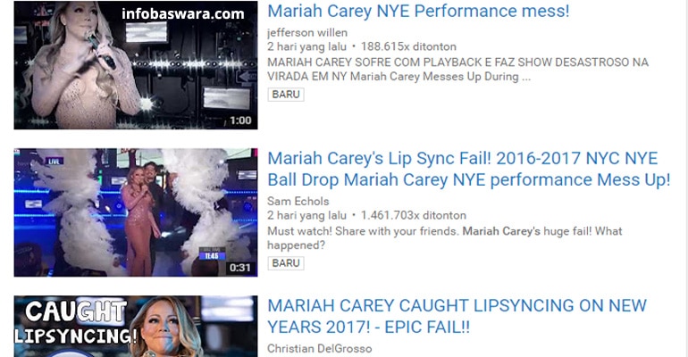 DIHAPUS! Video Viral Mariah Carey Tampil Buruk di NYE 2017